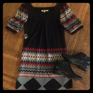 Patterned Sweater Dress